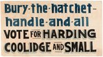 HARDING, COOLIDGE & SMALL TRIO OF HAND LETTERED 1920 ILLINOIS COATTAIL BANNERS.