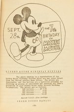 MICKEY MOUSE 7TH BIRTHDAY PARTY EXHIBITOR'S CAMPAIGN MANUAL NAMING DAY SEPT. 28TH, NOT NOV. 18TH.