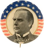 "McKINLEY" 1896 PORTRAIT WITH THE FIRST OPEN BACK W&H 1.25" SIZE BACK PAPER.