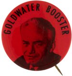 "GOLDWATER BOOSTER" SCARCE DEEP RED PORTRAIT BUTTON.