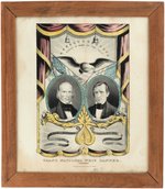 CLAY & FRELINGHUYSEN "ONWARD" JUGATE GRAND NATIONAL BANNER CURRIER PRINT.