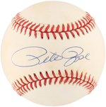 PETE ROSE SINGLE-SIGNED BASEBALL.