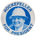 DAVID ROCKEFELLER FOR PRESIDENT 3" HOPEFUL DATED DEC. 1979 FROM LEVIN COLLECTION.