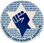 "JEWISH DEFENSE LEAGUE" SCARCE ORGANIZATION LOGO BUTTON FROM 1970s.