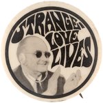 "STRANGE-LOVE LIVES" ANTI-JOHNSON HEAD SHOP BUTTON INSPIRED BY KUBRICK FILM.