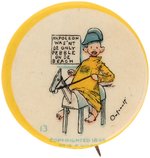 McKINLEY 1896 RELATED YELLOW KID BUTTON #13 WITH NAPOLEON REFERENCE & MORE.