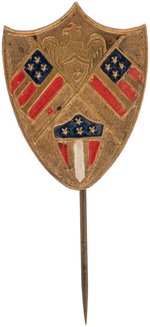 LINCOLN C. 1864 CAMPAIGN EMBOSSED BRASS PATRIOTIC STICKPIN HAKE UNLISTED.