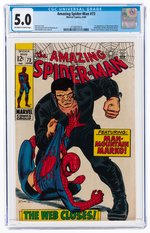 "AMAZING SPIDER-MAN" #73 JUNE 1969 CGC 5.0 VG/FINE (FIRST SILVERMANE & MAN-MOUNTAIN MARKO).