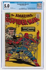 "AMAZING SPIDER-MAN" #25 JUNE 1965 CGC 5.0 VG/FINE (FIRST MARY JANE WATSON IN CAMEO).