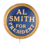 UNLISTED BRASS PIN "AL SMITH FOR PRESIDENT."