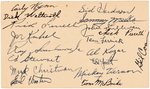 1948 WASHINGTON SENATORS TEAM-SIGNED POSTCARD WITH HOF MEMBERS EARLY WYNN & RICK FERRELL.