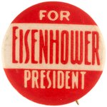 "EISENHOWER FOR PRESIDENT" 1948 HOPEFUL BUTTON.