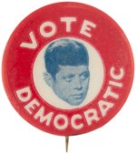 KENNEDY "VOTE DEMOCRATIC" FLOATING HEAD PORTRAIT BUTTON HAKE #52.