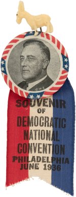 ROOSEVELT DEMOCRATIC NATIONAL CONVENTION 1936 BUTTON AND DONKEY.