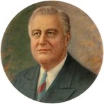 ROOSEVELT STRIKING FULL COLOR PORTRAIT BUTTON.