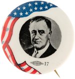 ROOSEVELT FLAG MOTIF PORTRAIT BUTTON HAKE #41.