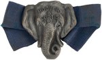 "HOOVER & CURTIS 1928" EMBOSSED FIGURAL ELEPHANT BADGE HAKE #126.