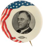 ROOSEVELT FLAG MOTIF PORTRAIT BUTTON HAKE #2037.