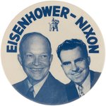 "EISENHOWER NIXON" LARGE JUGATE BUTTON WITH ELEPHANT DESIGN.