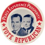 NIXON & LODGE "VOTE REPUBLICAN JUGATE BUTTON.