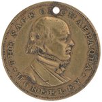 "THE SAGE OF CHAPPAQUA H. GREELEY" 1872 CAMPAIGN TOKEN.