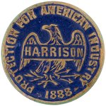 HARRISON "PROTECTION TO AMERICAN INDUSTRY" EAGLE LAPEL STUD.