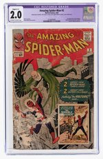 "AMAZING SPIDER-MAN" #2 MAY 1963 CGC RESTORED 2.0 SLIGHT (C-1) GOOD (FIRST VULTURE).