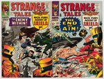 "STRANGE TALES" (NICK FURY AGENT OF S.H.I.E.L.D.) LOT OF FOUR SILVER AGE ISSUES.