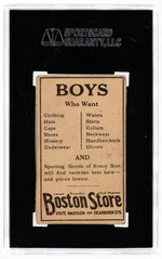 1917 H801-8 BOSTON STORE JACQUES FOURNIER #52 SGC 20 FAIR 1.5.