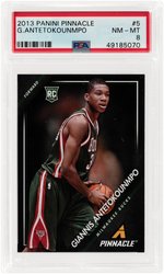 2013 PANINI PINNACLE GIANNIS ANTETOKOUNMPO #5 ROOKIE CARD PSA NM-MINT 8.