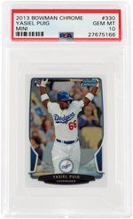 2013 BOWMAN CHROME MINI YASIEL PUIG #330 ROOKIE CARD PSA GEM MINT 10.