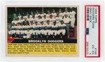 1956 TOPPS DODGERS TEAM #166 GRAY BACK PSA VG-EX 4.