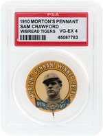 1910 MORTON'S PENNANT CLAUDE ROSSMAN W/BREAD TIGERS BUTTON PSA VG-EX 4.