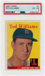 1958 TOPPS TED WILLIAMS (HOF) #1 PSA VG-EX 4.