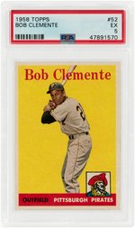 1958 TOPPS ROBERTO "BOB" CLEMENTE (HOF) #52 PSA EX 5.