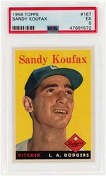 1958 TOPPS SANDY KOUFAX (HOF) #187 PSA EX 5.