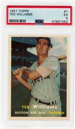 1957 TOPPS TED WILLIAMS (HOF) #1 PSA EX 5.