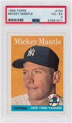 1958 TOPPS MICKEY MANTLE (HOF) #150 PSA VG-EX 4.