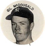 1950s GIL McDOUGALD PM10 REAL PHOTO STADIUM BUTTON.