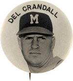 1950s DEL CRANDALL PM10 REAL PHOTO STADIUM BUTTON.