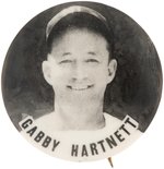 1930s GABBY HARTNETT (HOF) PM10 STADIUM BUTTON.