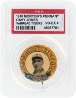 1910 MORTON'S PENNANT DAVY JONES W/BREAD TIGERS BUTTON PSA VG-EX 4.