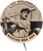 1950s TED WILLIAMS (HOF) "BOSTON RED SOX" PM10 STADIUM BUTTON.