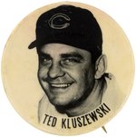 1950s TED KLUSZEWSKI PM10 STADIUM BUTTON.