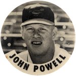 C. 1962 JOHN "BOOG" POWELL RARE PM10 STADIUM BUTTON.