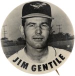 1960s JIM GENTILE PM10 STADIUM BUTTON.