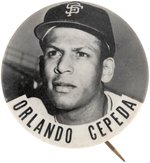 1960s ORLANDO CEPEDA (HOF) PM10 STADIUM BUTTON.