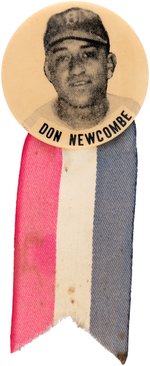 1950s DON NEWCOMBE PM10 STADIUM BUTTON WITH RIBBON.