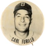 1950s CARL FURILLO PM10 REAL PHOTO STADIUM BUTTON.