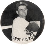 1951-52 ANDY PAFKO PM10 STADIUM BUTTON.